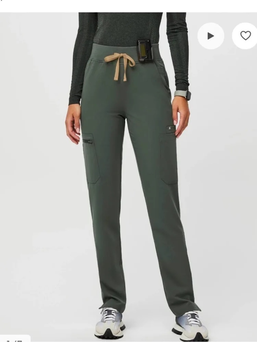 FIGS Olive Green Slim Pants